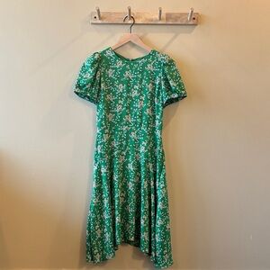 Loft Floral Green Dress 0p